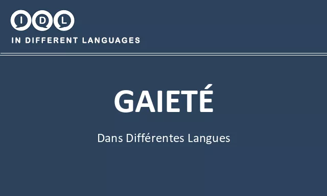 Gaieté dans différentes langues - Image