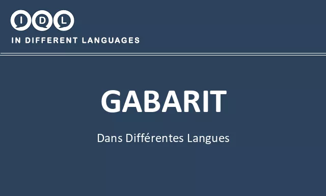 Gabarit dans différentes langues - Image