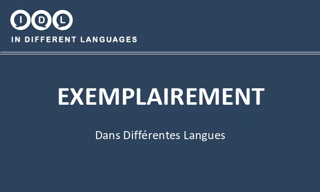 Exemplairement dans différentes langues - Image