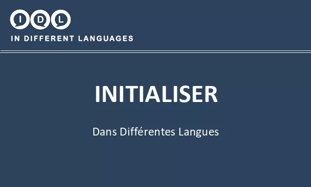 Initialiser dans différentes langues - Image