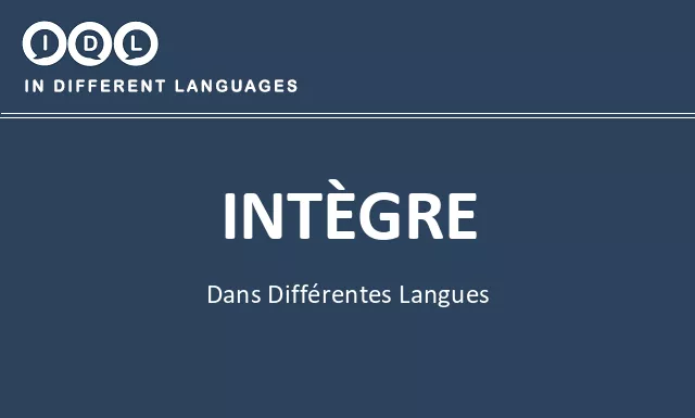 Intègre dans différentes langues - Image