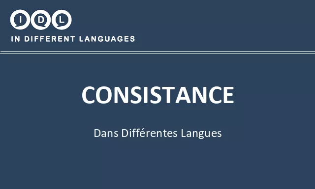 Consistance dans différentes langues - Image