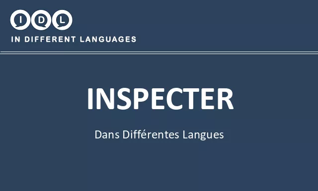 Inspecter dans différentes langues - Image