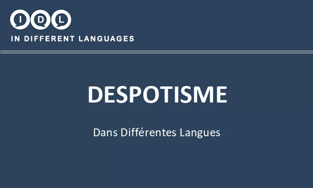 Despotisme dans différentes langues - Image