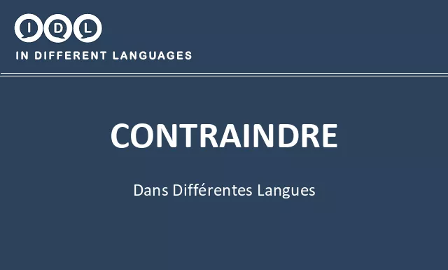 Contraindre dans différentes langues - Image