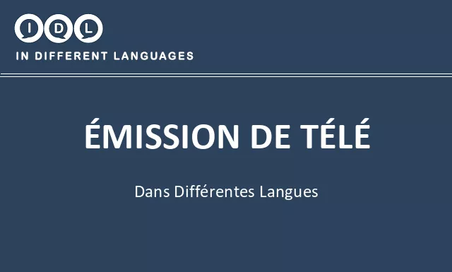 Émission de télé dans différentes langues - Image