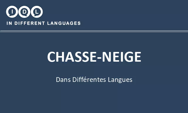 Chasse-neige dans différentes langues - Image