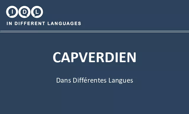 Capverdien dans différentes langues - Image
