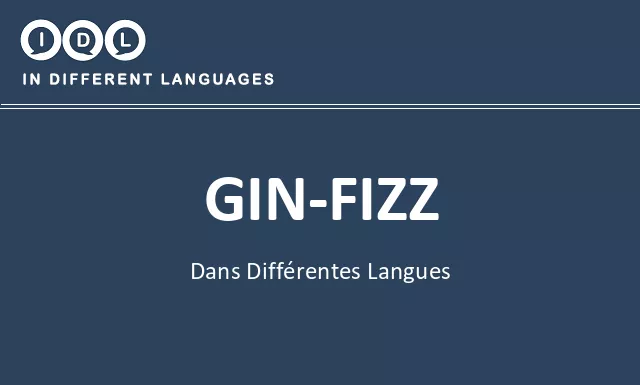 Gin-fizz dans différentes langues - Image