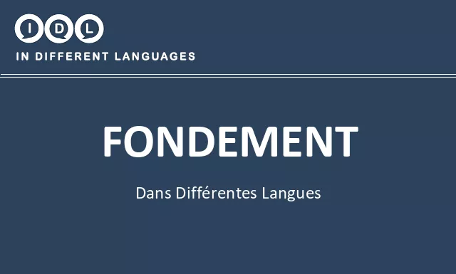 Fondement dans différentes langues - Image