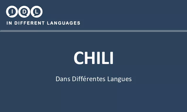Chili dans différentes langues - Image