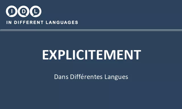 Explicitement dans différentes langues - Image