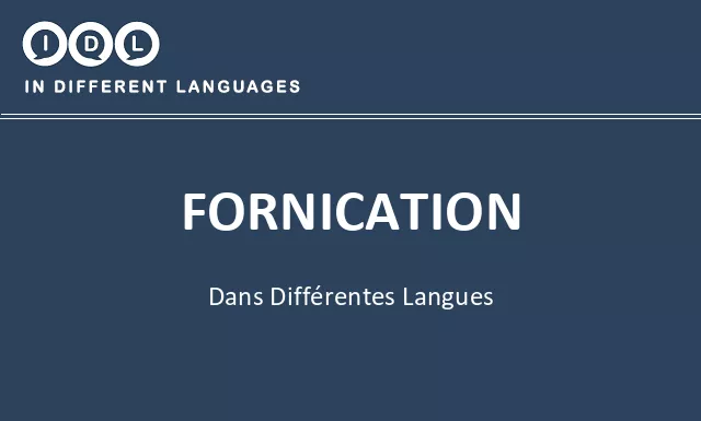 Fornication dans différentes langues - Image