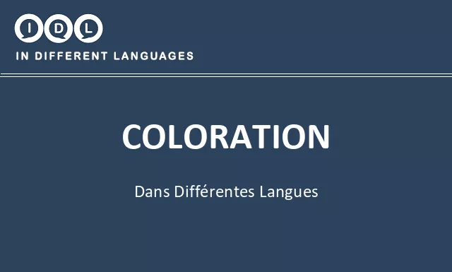 Coloration dans différentes langues - Image