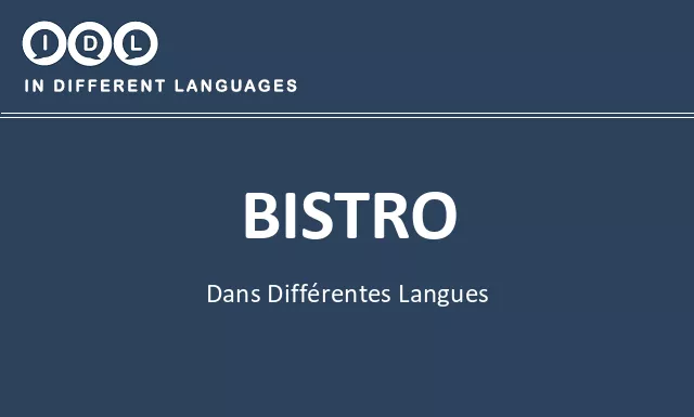 Bistro dans différentes langues - Image