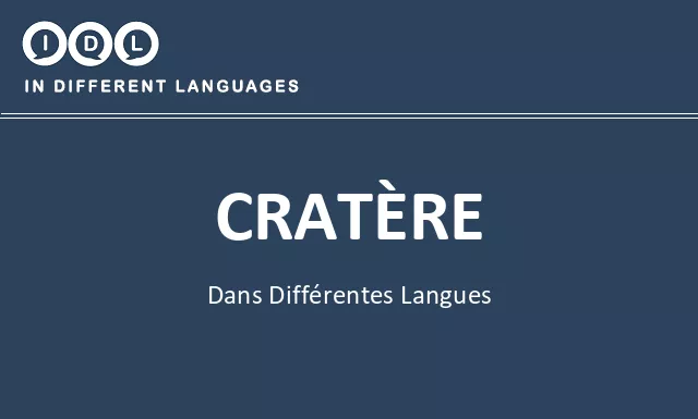 Cratère dans différentes langues - Image