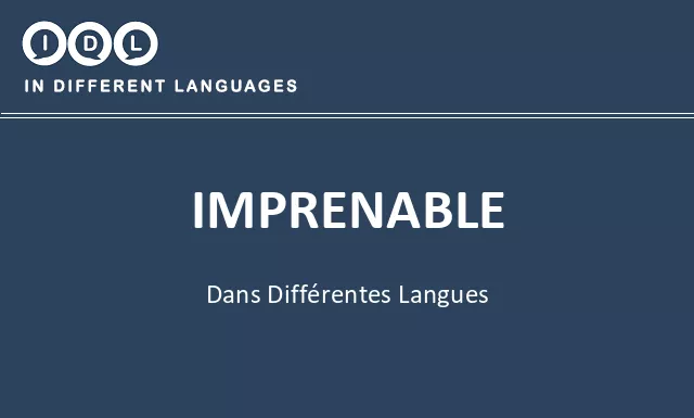 Imprenable dans différentes langues - Image