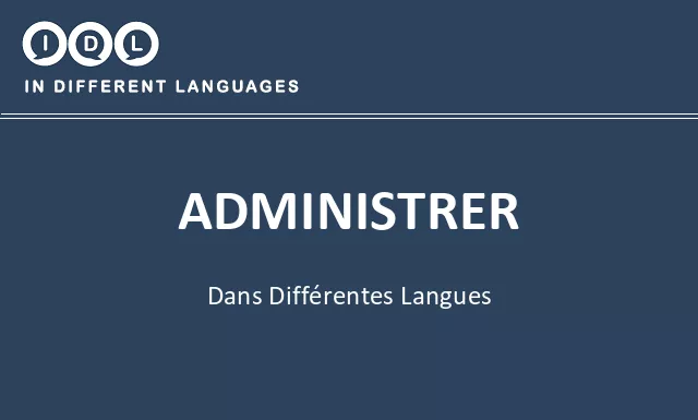 Administrer dans différentes langues - Image