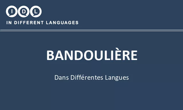 Bandoulière dans différentes langues - Image