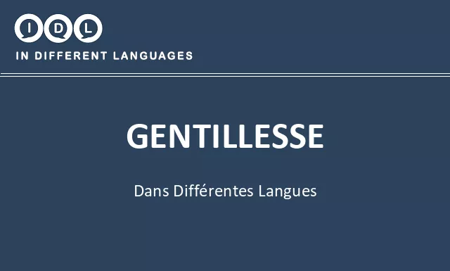 Gentillesse dans différentes langues - Image