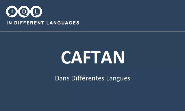 Caftan dans différentes langues - Image