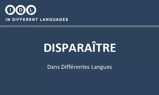 Disparaître dans différentes langues - Image