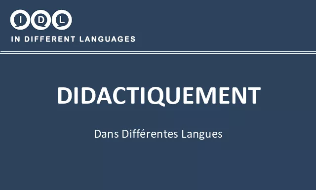 Didactiquement dans différentes langues - Image