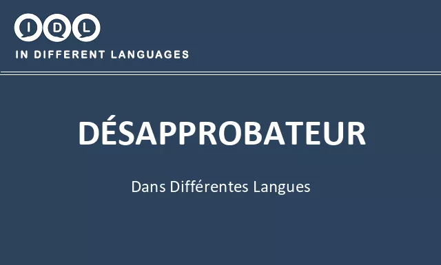 Désapprobateur dans différentes langues - Image