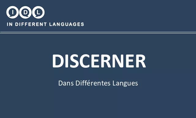 Discerner dans différentes langues - Image