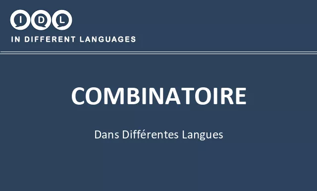 Combinatoire dans différentes langues - Image
