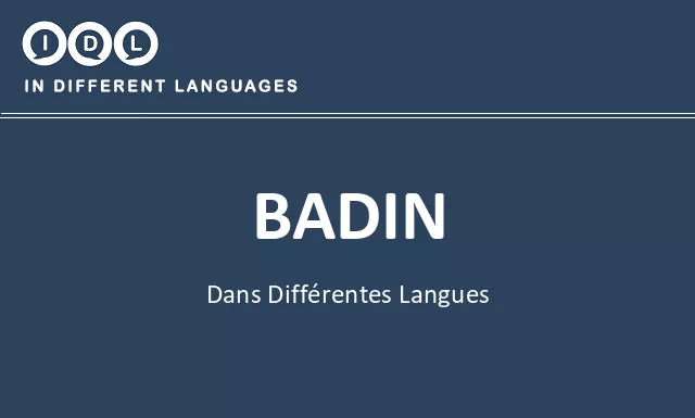 Badin dans différentes langues - Image