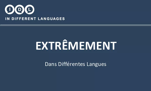 Extrêmement dans différentes langues - Image