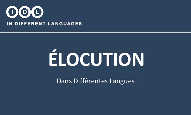 Élocution dans différentes langues - Image