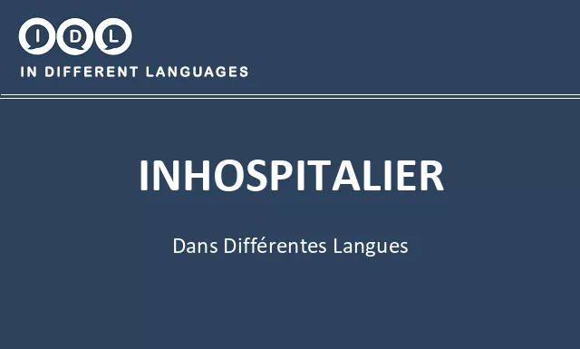 Inhospitalier dans différentes langues - Image