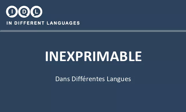 Inexprimable dans différentes langues - Image