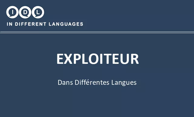 Exploiteur dans différentes langues - Image