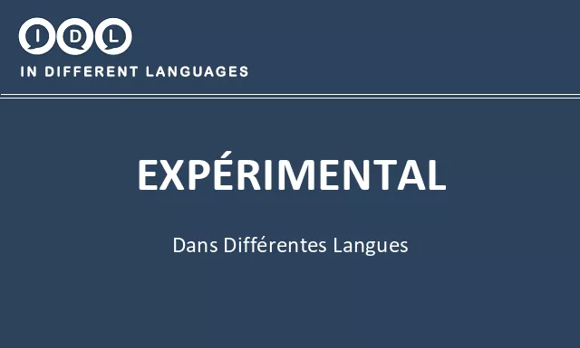 Expérimental dans différentes langues - Image