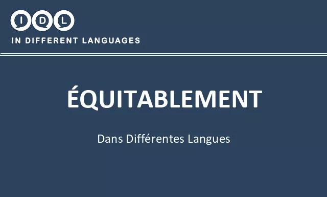 Équitablement dans différentes langues - Image