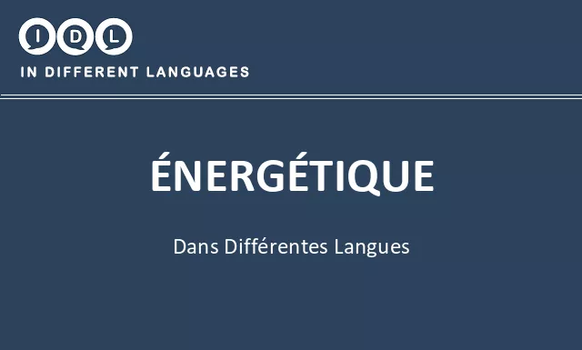 Énergétique dans différentes langues - Image