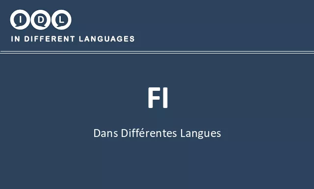 Fi dans différentes langues - Image