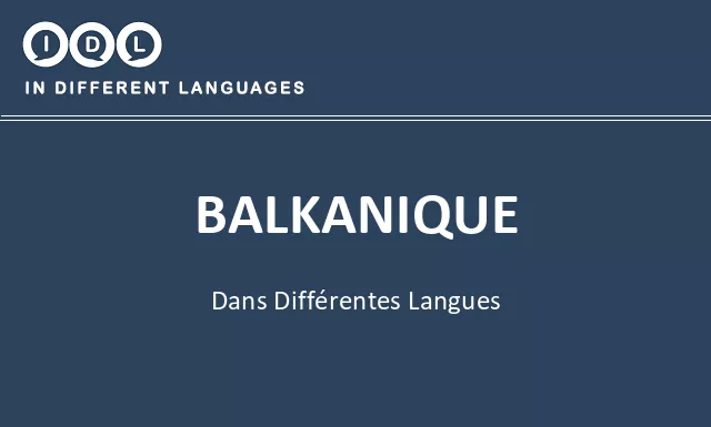 Balkanique dans différentes langues - Image