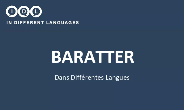 Baratter dans différentes langues - Image