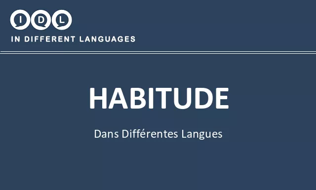 Habitude dans différentes langues - Image