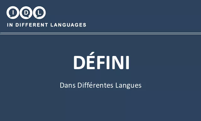 Défini dans différentes langues - Image