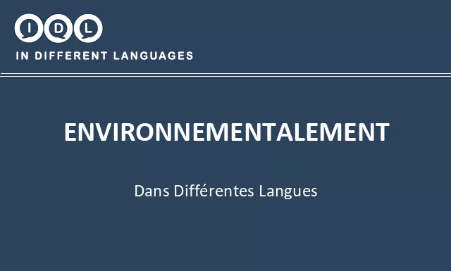 Environnementalement dans différentes langues - Image