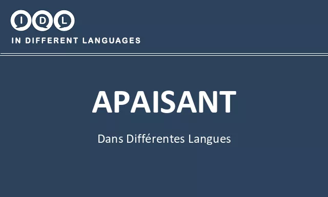 Apaisant dans différentes langues - Image