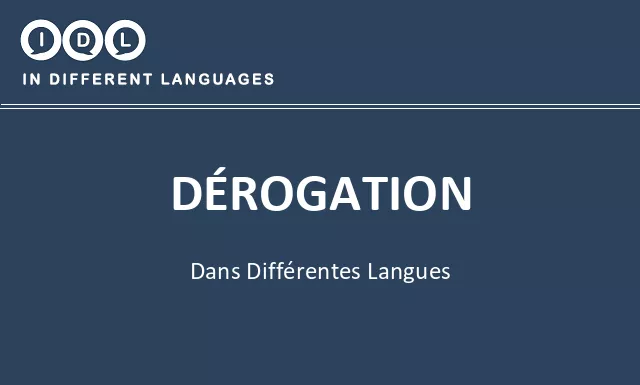 Dérogation dans différentes langues - Image