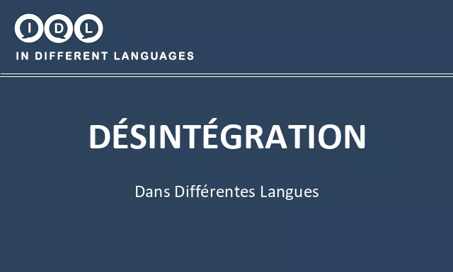 Désintégration dans différentes langues - Image