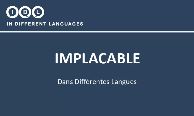 Implacable dans différentes langues - Image