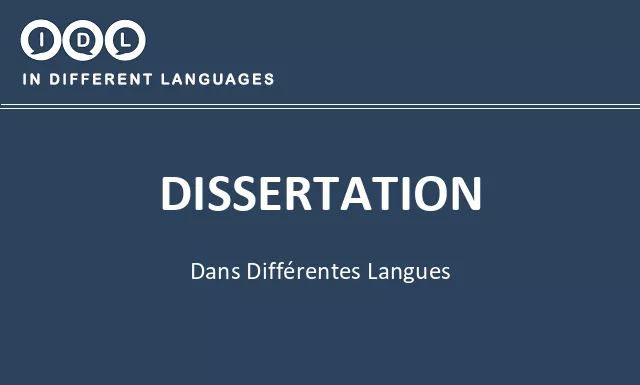 Dissertation dans différentes langues - Image